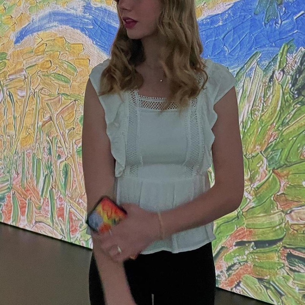 White Blouse that ties in the back